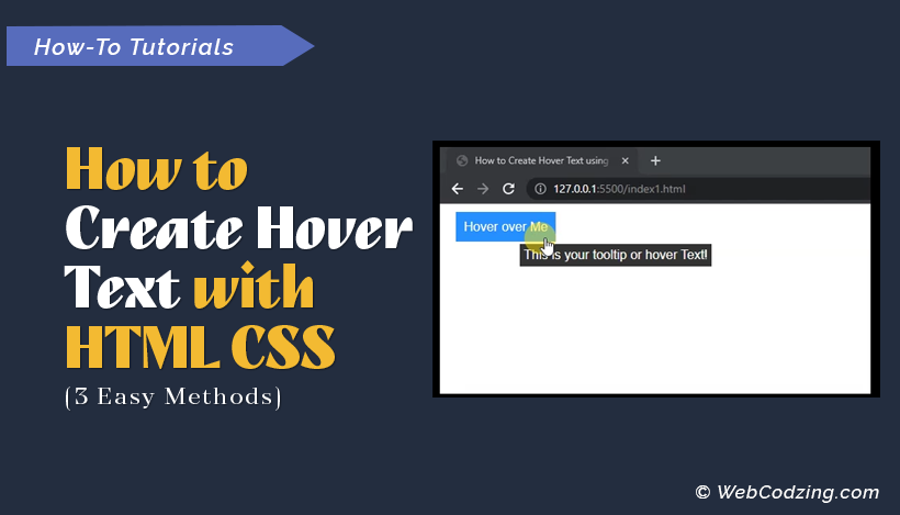 How to Create Hover Text HTML CSS
