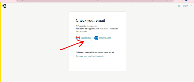 check confirmation email in your mail box