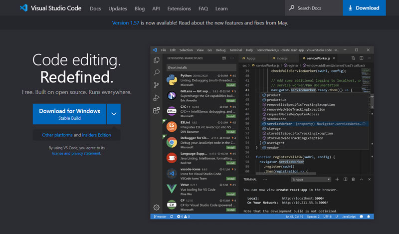 Visual Studio Code Text Editor