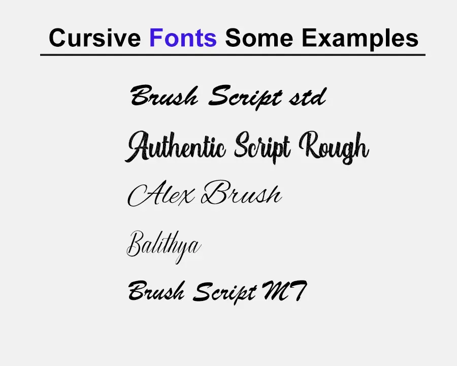 cursive fonts examples