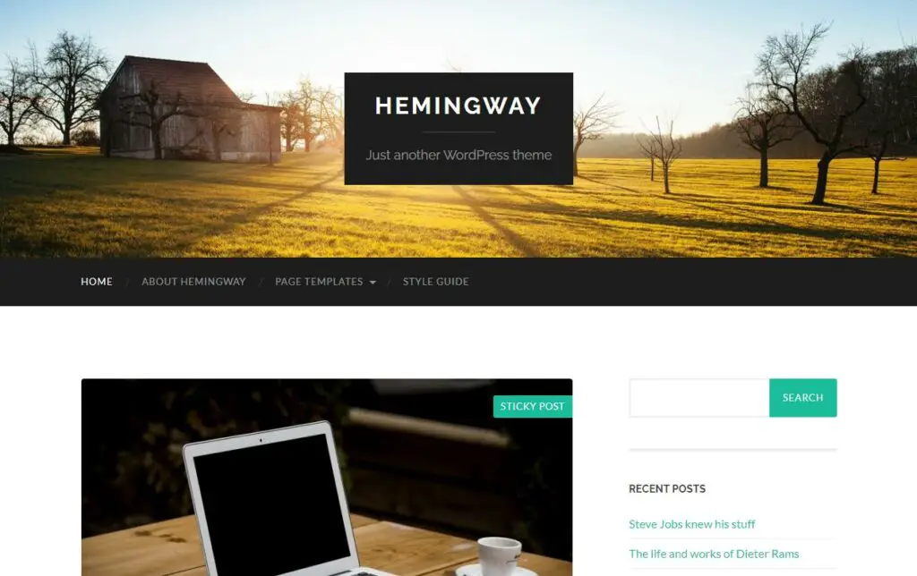 hemingway free WordPress Blog theme