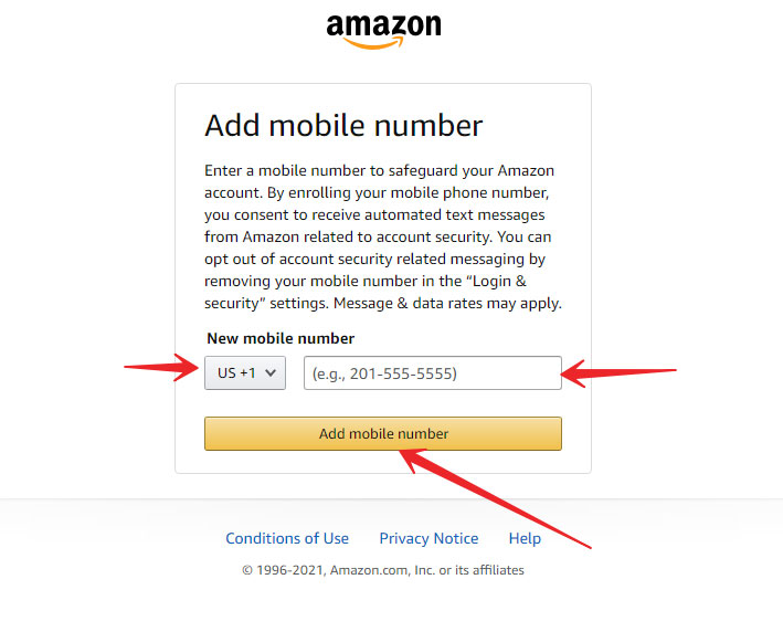 mobile number for amazon