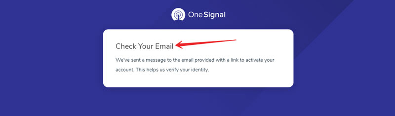 Confirm email address for One Signal