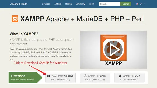Download and Install XAMPP for Windows