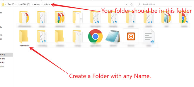 Create a Folder in htdocs folder
