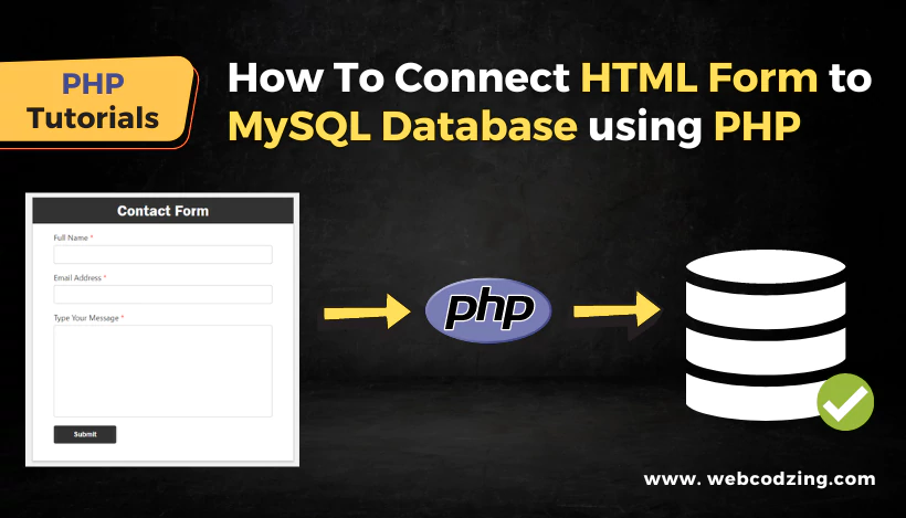 How To Connect HTML Form to MySQL Database using PHP