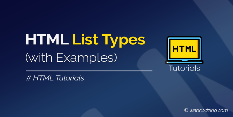 HTML List Types