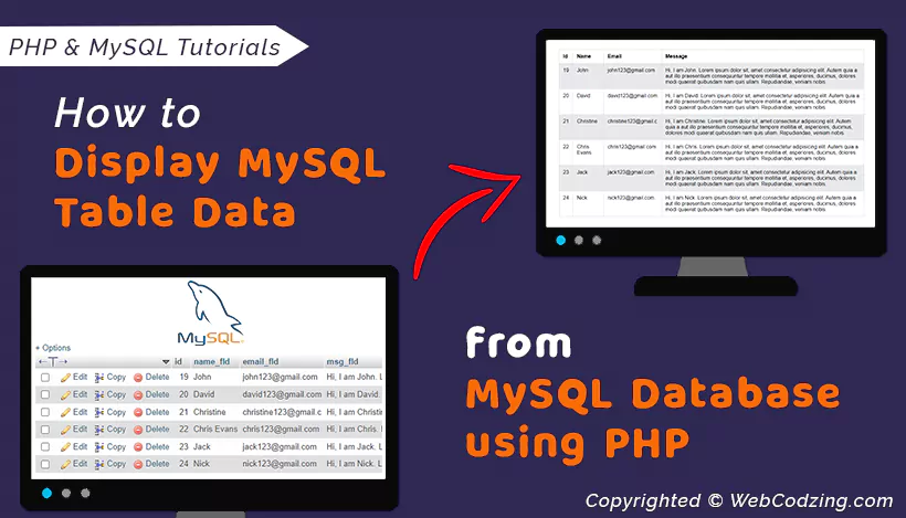 How to Display MySQL Table Data from the Database using PHP