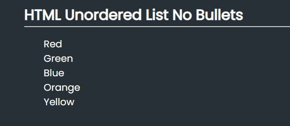 Unordered List No Bullets