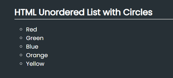 HTML Unordered List with Circles
