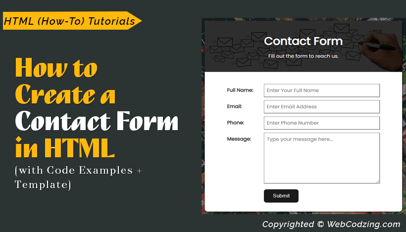 How to Create a Contact Form in HTML