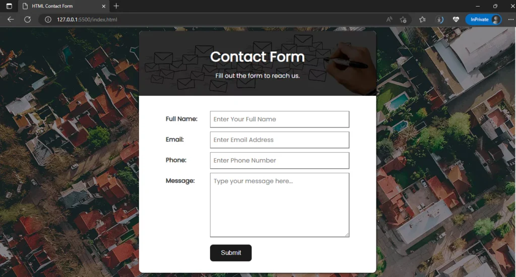 contact form in html