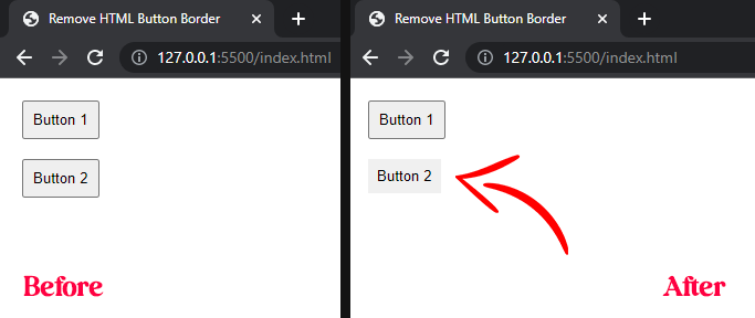 remove button border HTML