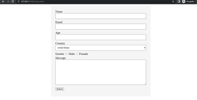 css form example