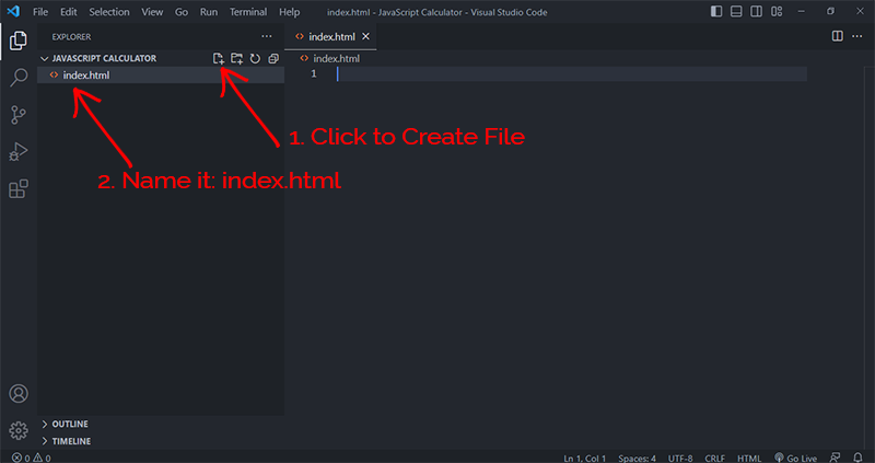 create index.html file