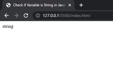 variable is string in JavaScript