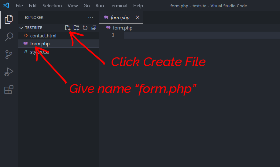 create new php file